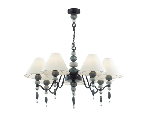 4896/7 MODERN ODL_EX23 25 черный матов./серый/молочный металл/керамика/ткань Люстра E14 7*40W SOCHI