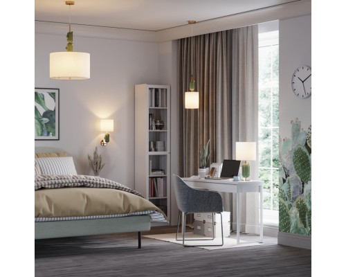 5425/3 MODERN ODL_EX24 41 золотой/зеленый/белый/металл/керамика/ткань Люстра E27 3*60W CACTUS