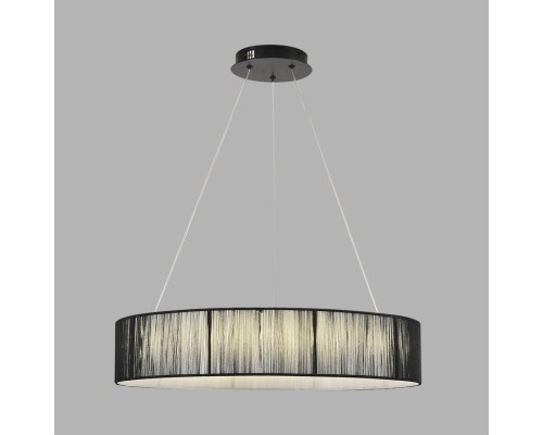 8371/40L LEDIO LN26 258 черный, металл/текстиль/силикон Люстра подвесная LED 40W 3000/4000/6000K 220V KAVA