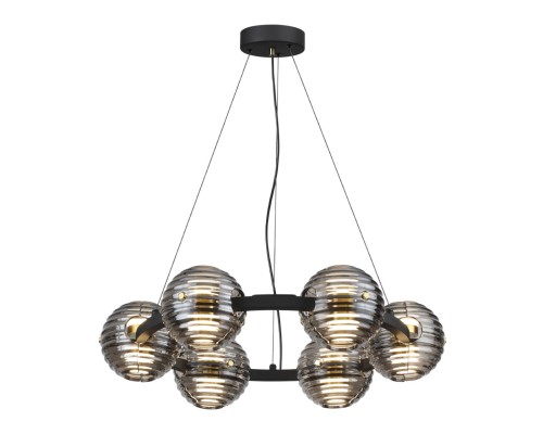 5041/60L L-VISION ODL24 000 черн./золото/дымчатый/металл/стеко Люстра LED 60W 4000К 1526Лм TRONI