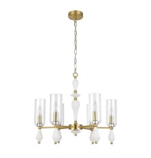 8428/6 NEOCLASSI LN27 177 латунь/белый/прозрачный, металл/керамика/стекло Люстра подвесная  E14 6*40W 220V GALANA