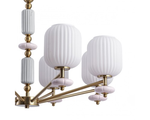 8334/8 MODERNI LN26 32 бронза/белый, металл/керамика/стекло Люстра E27 8*40W 220V ALEGRA