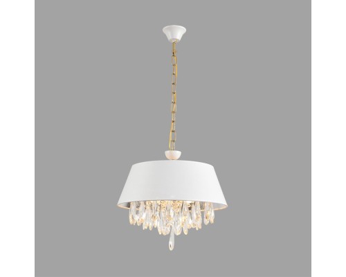 8374/3 CLASSI LN26 118 латунь/белый/прозрачный, металл/текстиль/хрусталь Люстра подвесная E27 3*60W 220V MITRIM
