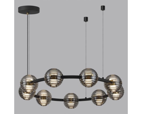 5041/90L L-VISION ODL24 427 черн./золото/дымчатый/металл/стеко Люстра LED 90W 4000К 7751Лм TRONI