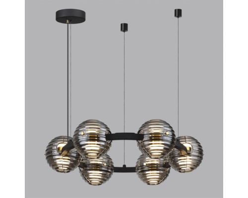 5041/60L L-VISION ODL24 000 черн./золото/дымчатый/металл/стеко Люстра LED 60W 4000К 1526Лм TRONI