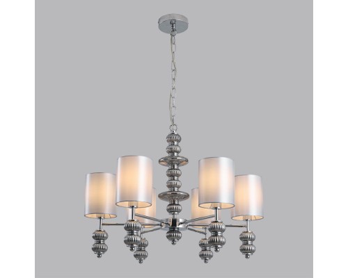 8338/6 MODERNI хром/серый, металл/стекло/текстиль Люстра E14 6*40W 220V ILMIRA