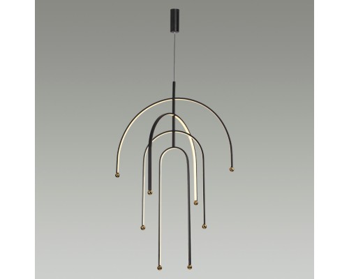 6633/95L HIGHTECH ODL24 159 металл/черный/акрил Подвесной светильник (регулируемые рожки) LED 95W 3000K 220V MEMFI