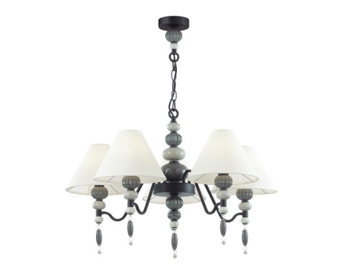 4896/5 MODERN ODL_EX23 25 черный матов./серый/молочный металл/керамика/ткань Люстра E14 5*40W SOCHI