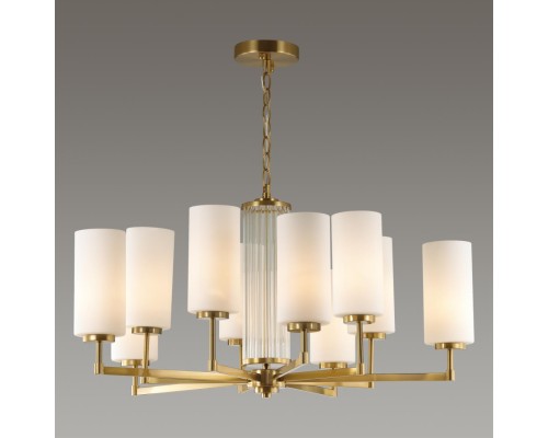 4990/10 HALL ODL23 000 матов. золотой/белый/стекло Люстра E27 10*40W KASALI