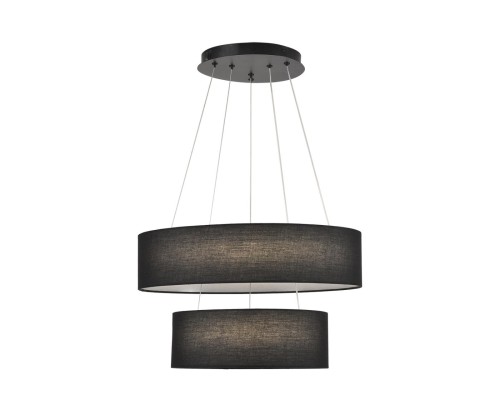 8373/55L LEDIO LN26 257 черный, металл/текстиль/силикон Люстра подвесная LED 55W 3000/4000/6000K 220V SAVA