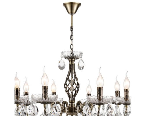 8190/8 CLASSI LN25 античная бронза, металл/хрусталь Люстра E14 8*40W 220V LINN