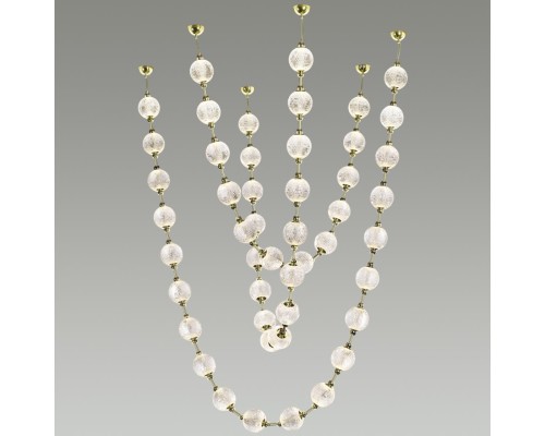 5008/192L L-VISION (В 3-х КОРОБКАХ) ODL23 577 золотой/прозрачный/металл/акрил Люстра подвесная бусы LED 192W 4000K 9600Лм CRYSTAL