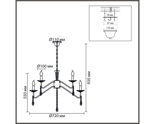8319/12 CLASSI шампань/прозрачный, металл/хрусталь Люстра E14 12*40W 220V SEVERINA