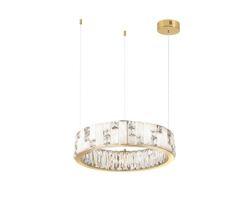 5072/60L HALL ODL24 495 золото/прозрачный/белый/металл/хрусталь/алебастр Люстра LED 60W 3700K CROSSA