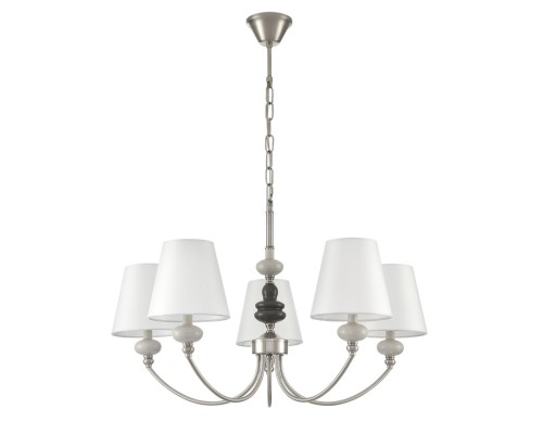 8283/5 CLASSI никель/белый, металл/керамика/текстиль Люстра Е14 5*40W 220V KENTUKI