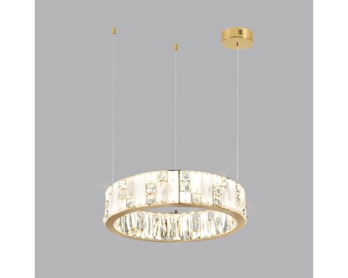 5072/60L HALL ODL24 495 золото/прозрачный/белый/металл/хрусталь/алебастр Люстра LED 60W 3700K CROSSA