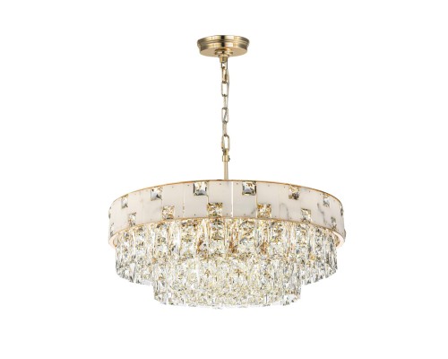 5076/12 HALL (В 2-Х КОРОБКАХ) ODL24 497 золото/прозрачный/белый/металл/хрусталь/алебастр Люстра E14 12*40W CHESSI