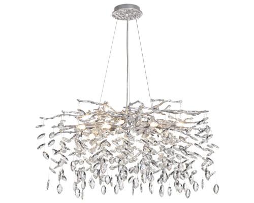 4970/10 HALL ODL24 523 матов.серебристый/алюмин./хрусталь Люстра G9 10*40W DELICA