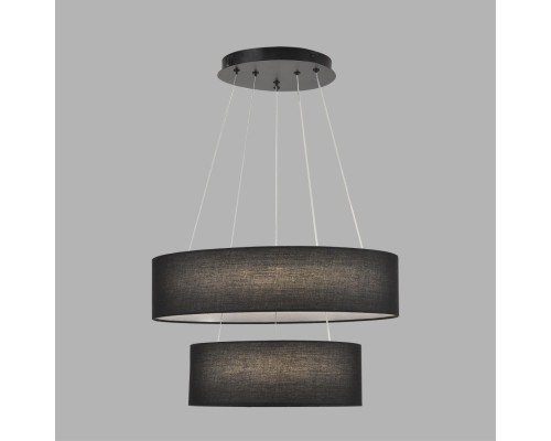 8373/55L LEDIO LN26 257 черный, металл/текстиль/силикон Люстра подвесная LED 55W 3000/4000/6000K 220V SAVA