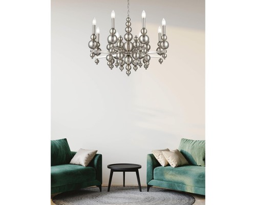 8107/8 MODERNI LN25 никель, металл Люстра Е14 8*40W 220V NANA