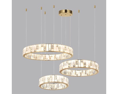 5072/80L HALL ODL24 495 золото/прозрачный/белый/металл/хрусталь/алебастр Люстра LED 80W 3700K CROSSA