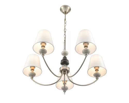 8283/5 CLASSI никель/белый, металл/керамика/текстиль Люстра Е14 5*40W 220V KENTUKI