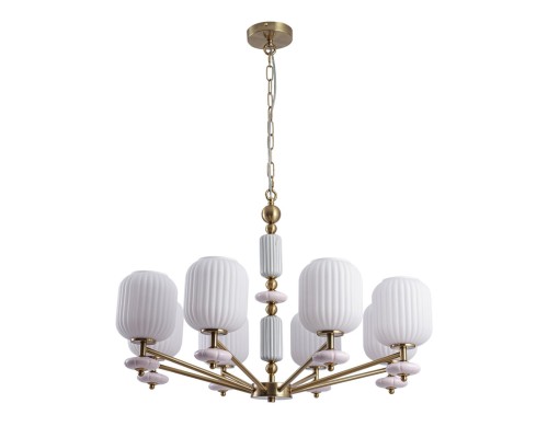 8334/8 MODERNI LN26 32 бронза/белый, металл/керамика/стекло Люстра E27 8*40W 220V ALEGRA