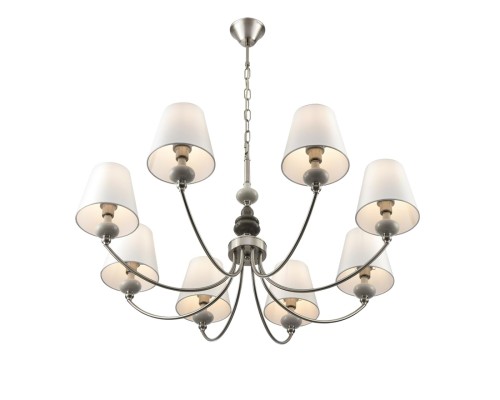 8283/8 CLASSI никель/белый, металл/керамика/текстиль Люстра Е14 8*40W 220V KENTUKI