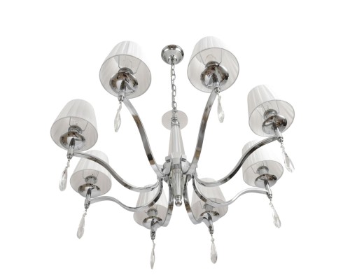 8316/8 CLASSI LN26 хром/белый, металл/хрусталь/текстиль Люстра E14 8*40W 220V MAGDA