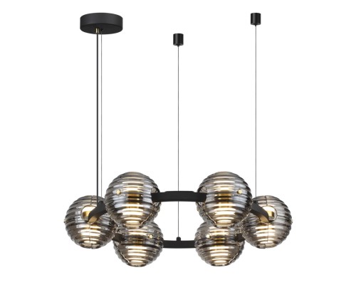 5041/60L L-VISION ODL24 000 черн./золото/дымчатый/металл/стеко Люстра LED 60W 4000К 1526Лм TRONI