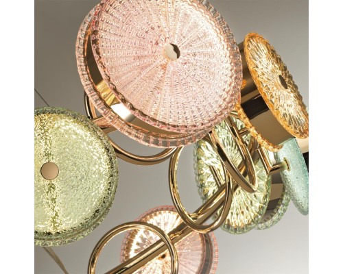 5412/95L L-VISION ODL_EX24 49 золотой/разноцветный/металл/стекло Люстра LED 95W 4000K 6400lm CARAMELLA