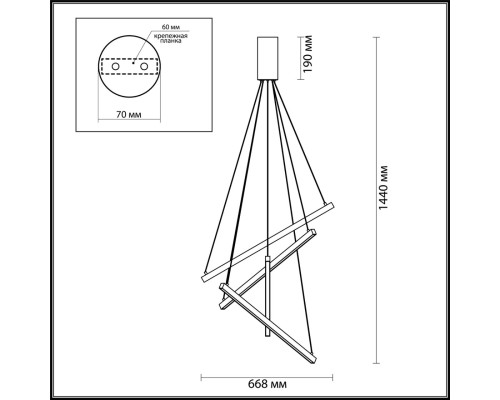 Подвесной светодиодный светильник Odeon Light 3860/48L Cometa золото LED 48 Вт 3000K