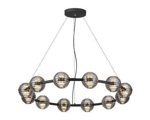 5041/120L L-VISION ODL24 427 черн./золото/дымчатый/металл/стеко Люстра LED 120W 4000К 9364Лм TRONI