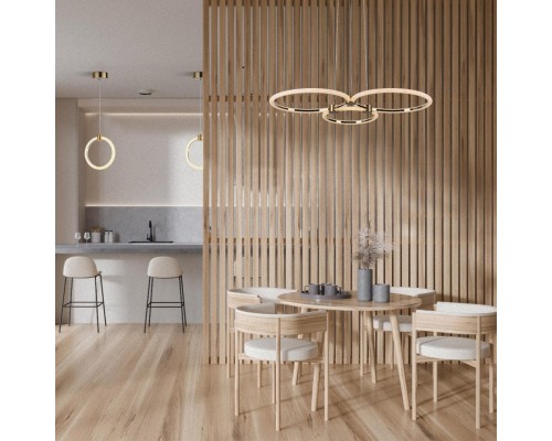 5297/80L LEDIO LN23 029 золотой Светильник подвесной LED 80W 3000-6000К 6232Лм 220V NOVA