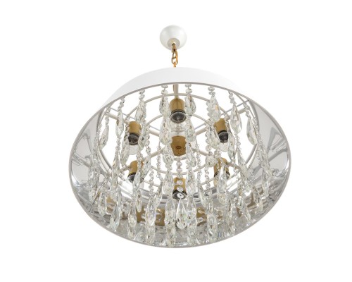 8374/6 CLASSI LN26 118 латунь/белый/прозрачный, металл/текстиль/хрусталь Люстра подвесная E27 6*60W 220V MITRIM