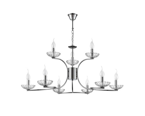 8155/9 CLASSI LN25 хром, металл/стекло Люстра подвесная Е14 9*40W 220V LOLINA