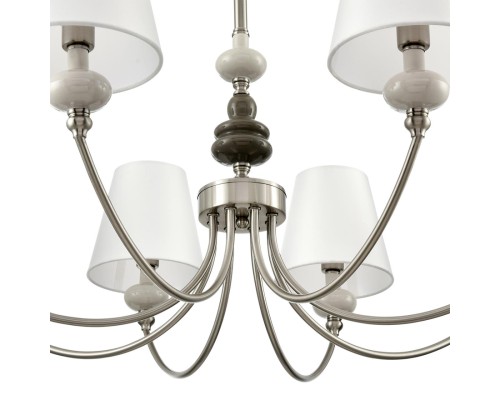 8283/8 CLASSI никель/белый, металл/керамика/текстиль Люстра Е14 8*40W 220V KENTUKI