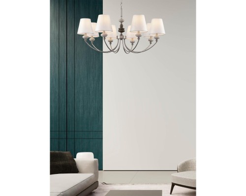 8283/5 CLASSI никель/белый, металл/керамика/текстиль Люстра Е14 5*40W 220V KENTUKI