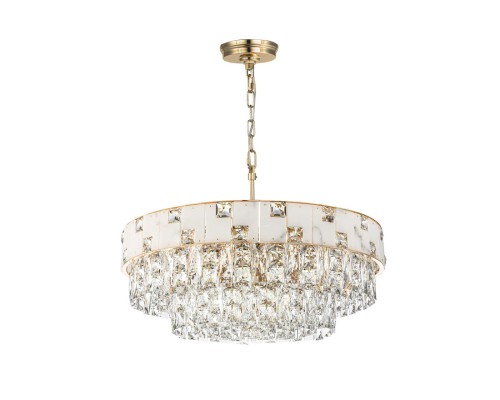 5076/12 HALL (В 2-Х КОРОБКАХ) ODL24 497 золото/прозрачный/белый/металл/хрусталь/алебастр Люстра E14 12*40W CHESSI