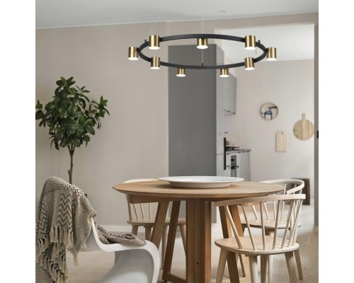 6532/58L LEDIO LN23 029 чёрный, латунь Светильник подвесной LED 58W 3000-6000K 2224Лм 220V FLINT