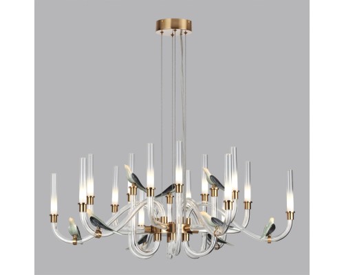 5431/37L L-VISION ODL_EX24 11 золотой(под латунь)/белый градиент/беж./зеленый/ металл/стекло/керамика Люстра LED 37W 4000K LARK