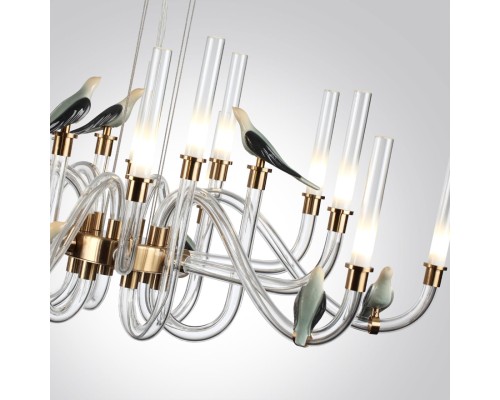 5431/37L L-VISION ODL_EX24 11 золотой(под латунь)/белый градиент/беж./зеленый/ металл/стекло/керамика Люстра LED 37W 4000K LARK