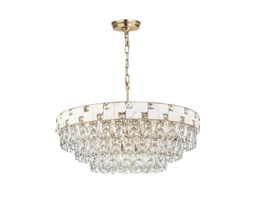 5076/21 HALL (В 2-Х КОРОБКАХ) ODL24 497 золото/прозрачный/белый/металл/хрусталь/алебастр Люстра E14 21*40W CHESSI