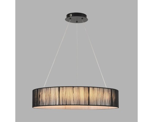 8371/40L LEDIO LN26 258 черный, металл/текстиль/силикон Люстра подвесная LED 40W 3000/4000/6000K 220V KAVA