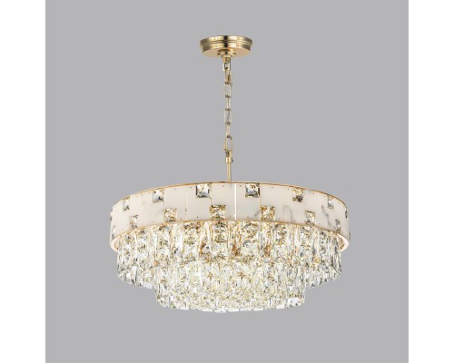 5076/12 HALL (В 2-Х КОРОБКАХ) ODL24 497 золото/прозрачный/белый/металл/хрусталь/алебастр Люстра E14 12*40W CHESSI
