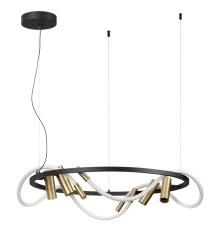 4397/55L HIGHTECH ODL23 101 черный/античная бронза/черный/металл/канат Подвесной св-к IP20 LED 50W 2020Лм 3000K CORDA