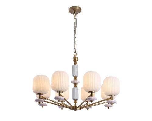 8334/8 MODERNI LN26 32 бронза/белый, металл/керамика/стекло Люстра E27 8*40W 220V ALEGRA