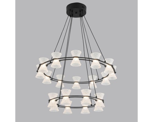 8341/70L LEDIO LN черный/прозрачный металл/акрил Люстра подвесная LED 70W 3000K 220V VINORA