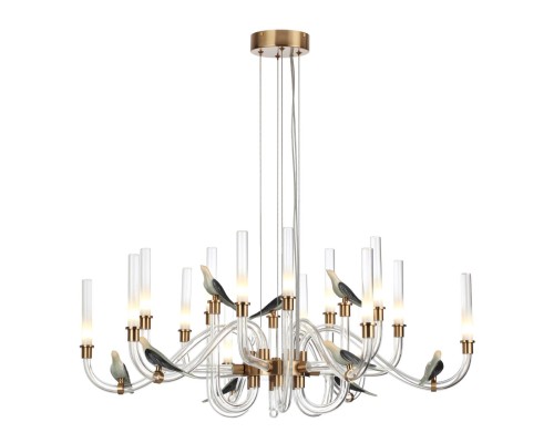 5431/37L L-VISION ODL_EX24 11 золотой(под латунь)/белый градиент/беж./зеленый/ металл/стекло/керамика Люстра LED 37W 4000K LARK