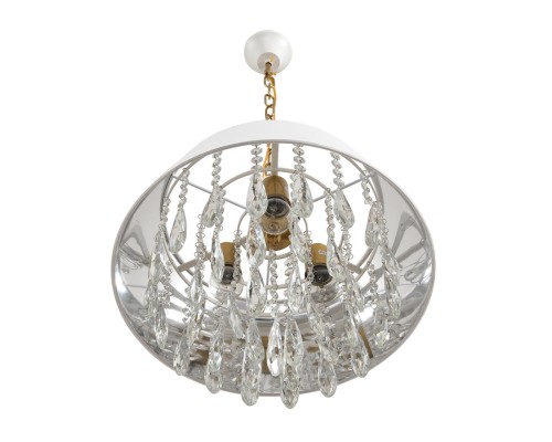 8374/3 CLASSI LN26 118 латунь/белый/прозрачный, металл/текстиль/хрусталь Люстра подвесная E27 3*60W 220V MITRIM